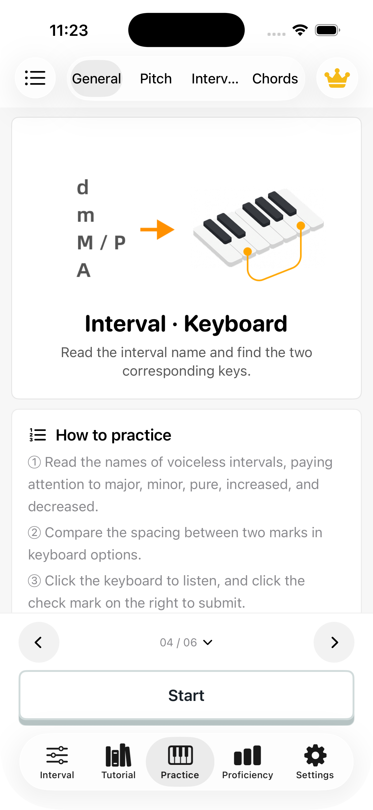 Interval to keyboard: introduction