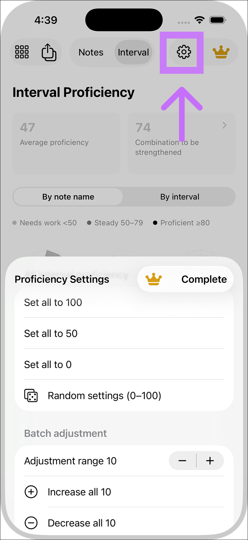 Set all interval scores